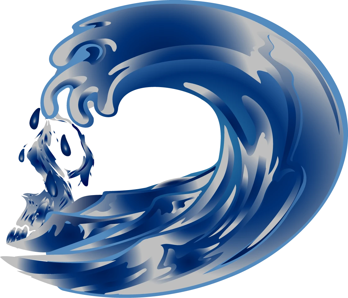 Skull Wave original illustration by Nino Battaglia