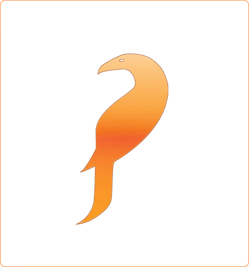 Nino’s orange bird and letter P logo study